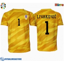 Fotballdrakt Herre Kroatia Dominik Livakovic #1 Keeper Hjemmedrakt EM 2024 Kortermet